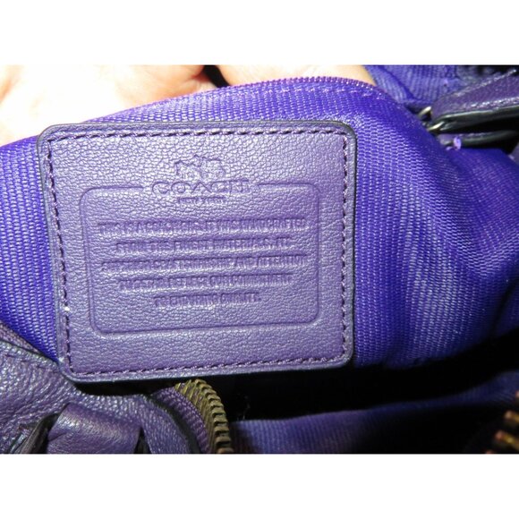 SOLD!!! Coach 2014 Rhyder 24 Vibrant Purple Leather Crossbody Satchel - Picture 8 of 13